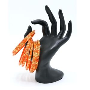 BANGLES Orange Gold 8-Piece Bracelet Set